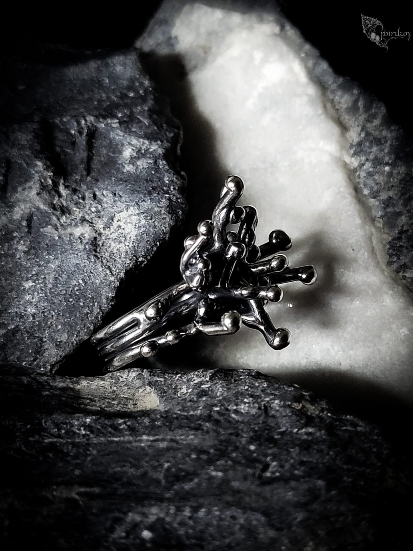 Mycelium Garden Ring - 925 silver version