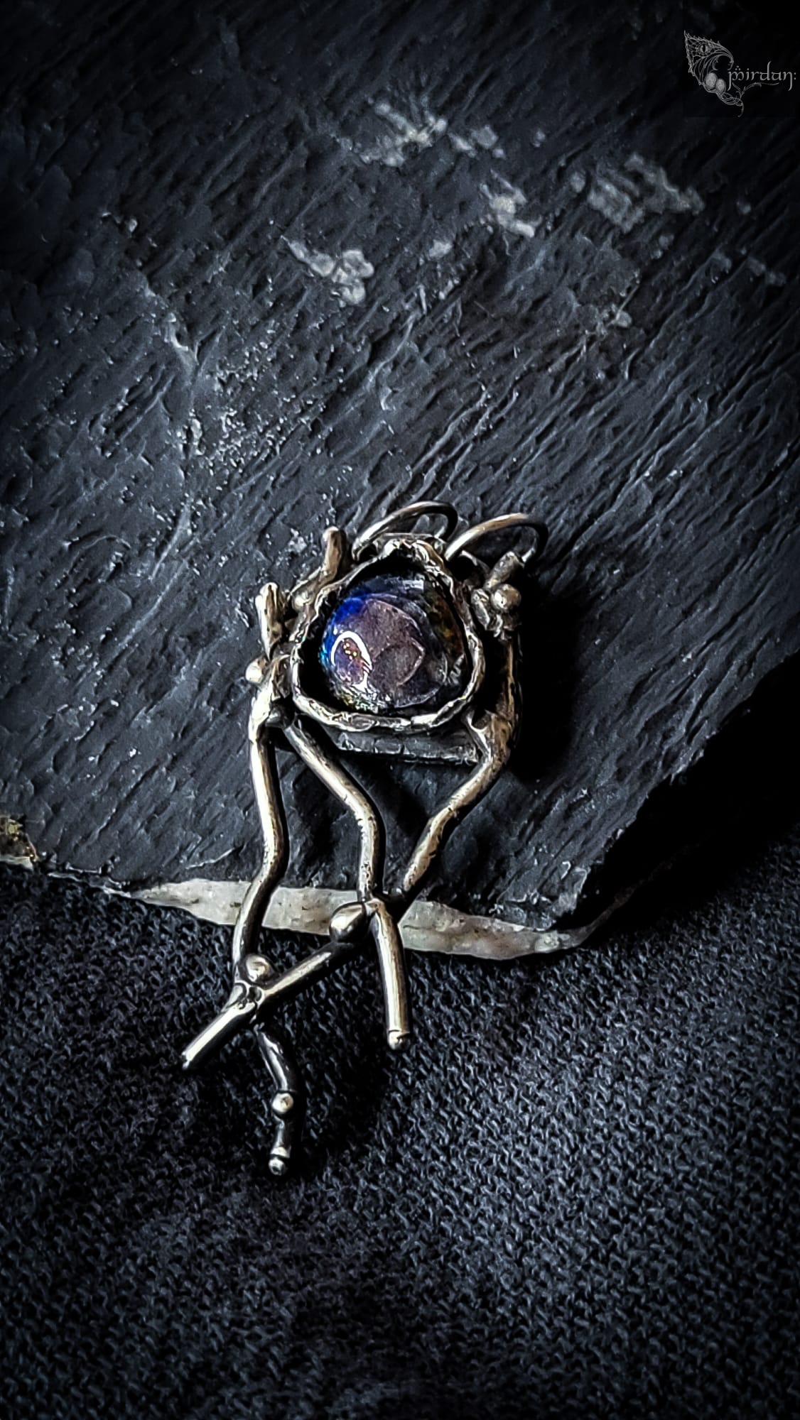 Witches Willow Pendant - blue heart version