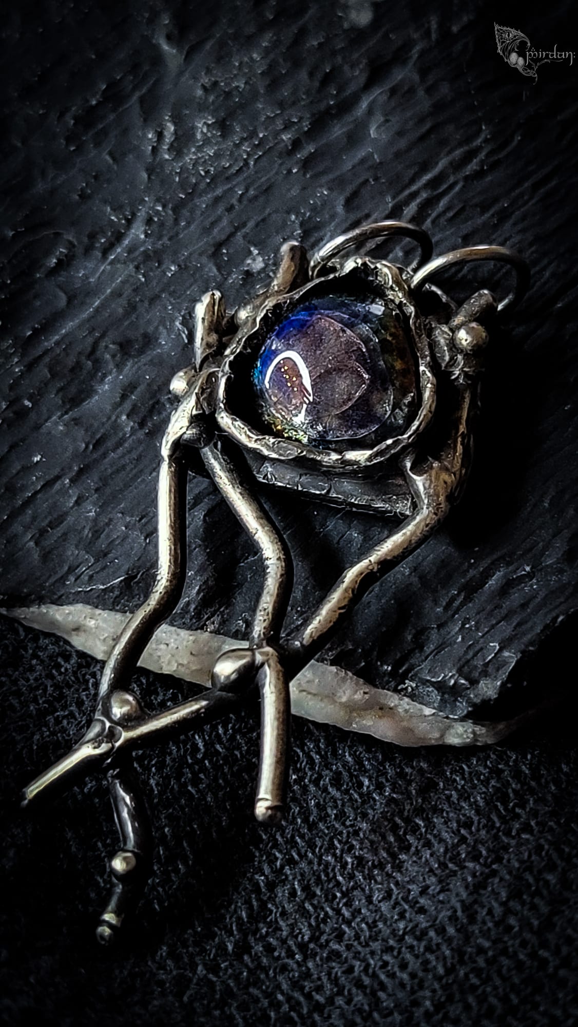 Witches Willow Pendant - blue heart version